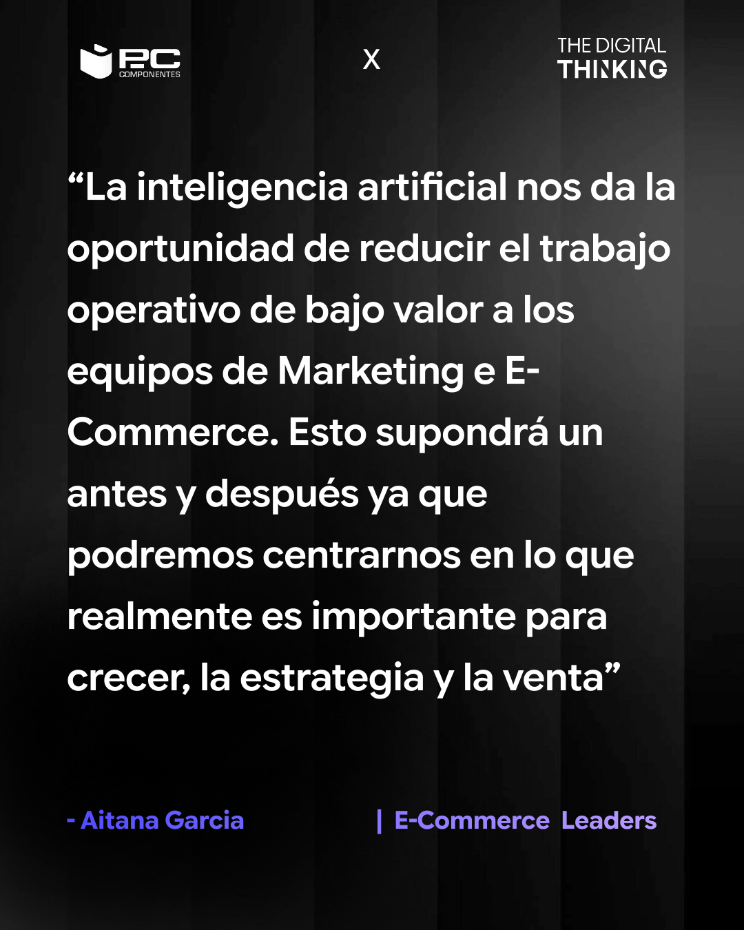 Reflexión de Aitana García sobre inteligencia artificial en marketing