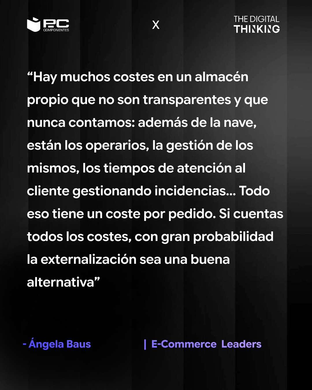 Reflexión de Ángela Baus sobre costes de almacenamiento