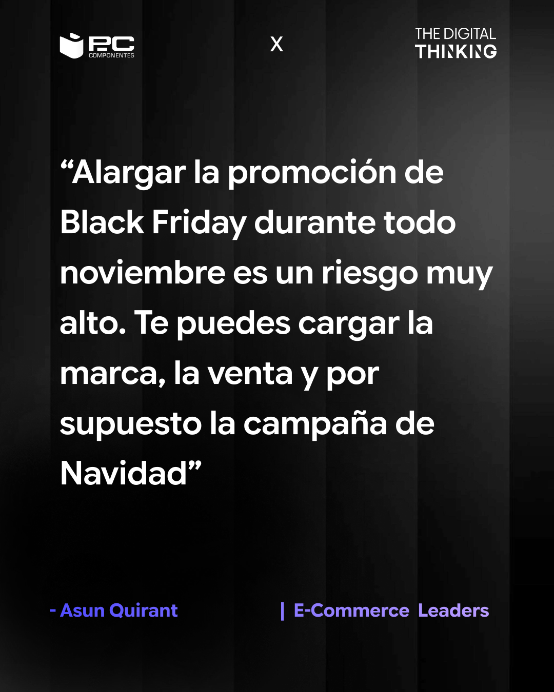 Reflexión de Asun Quirant sobre promociones de Black Friday