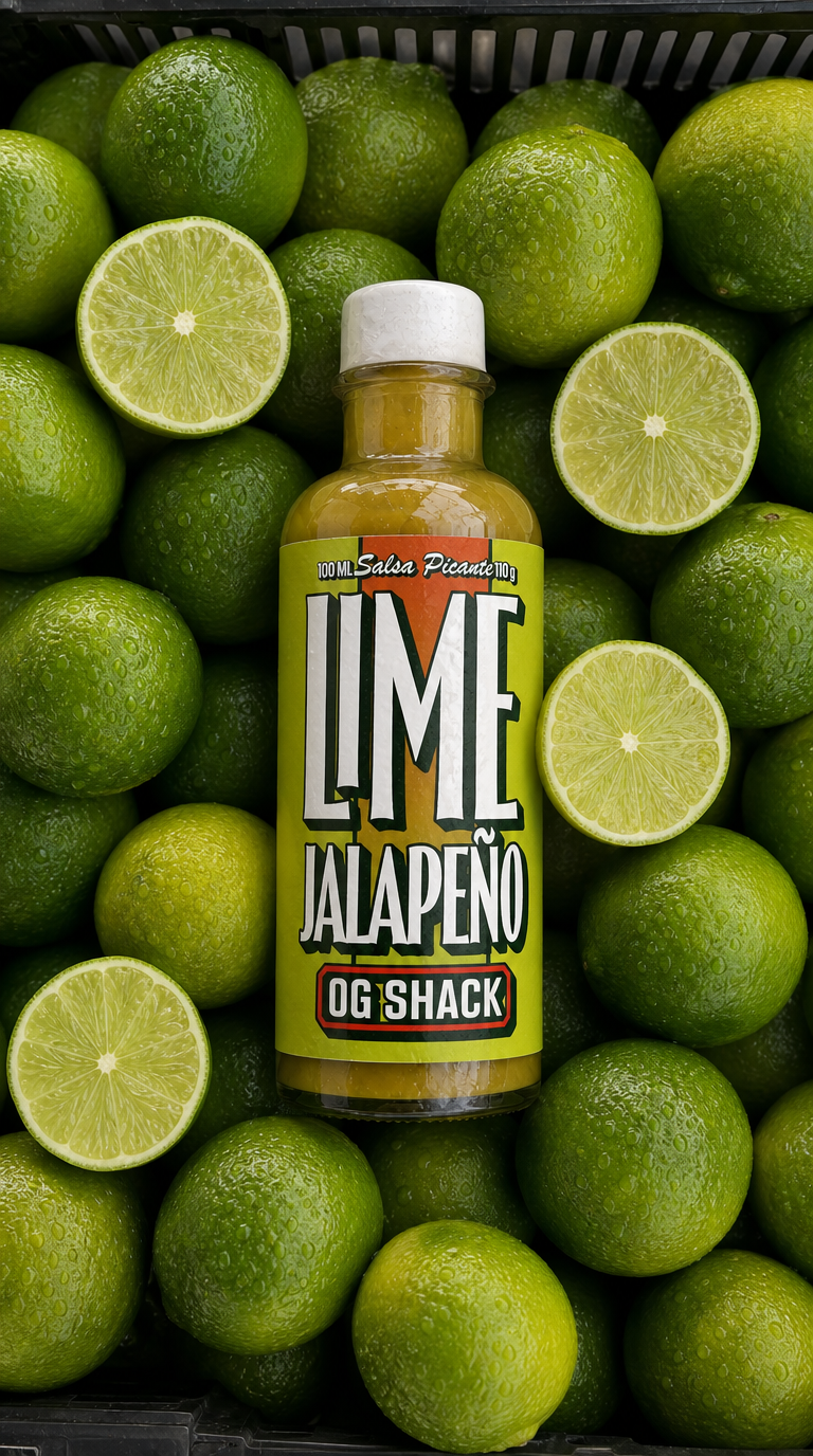 Botella de bebida de lima junto a limas