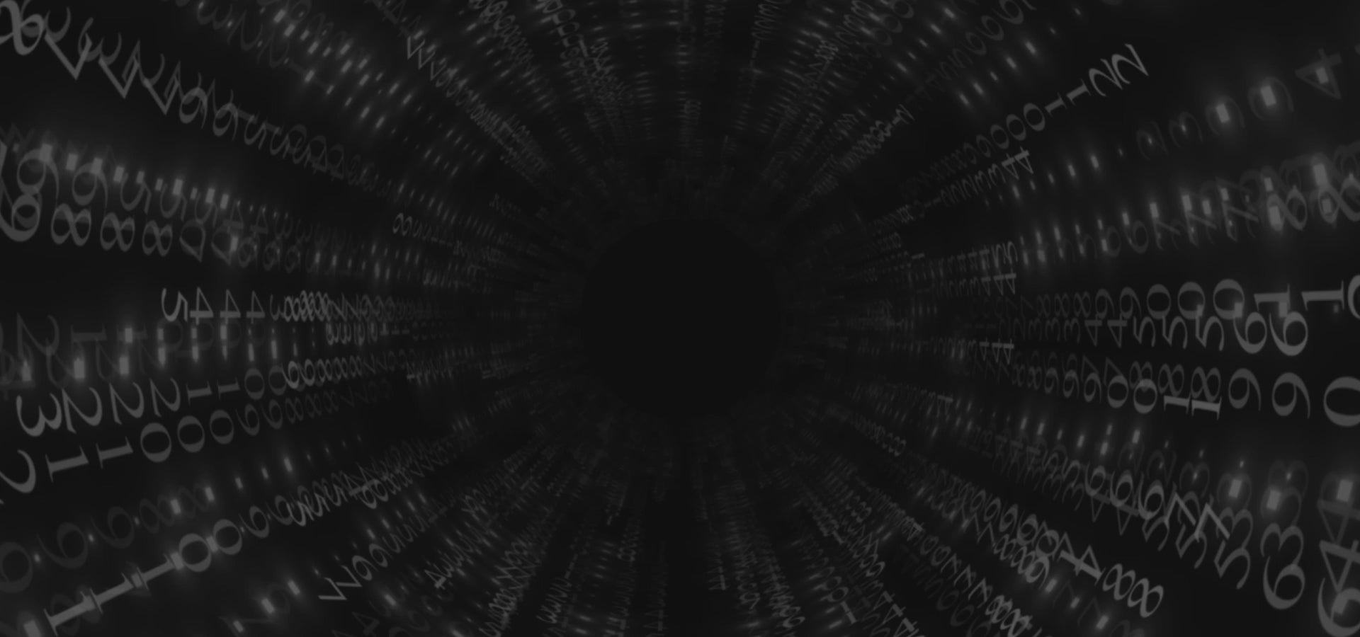 Vídeo de un túnel de caracteres digitales